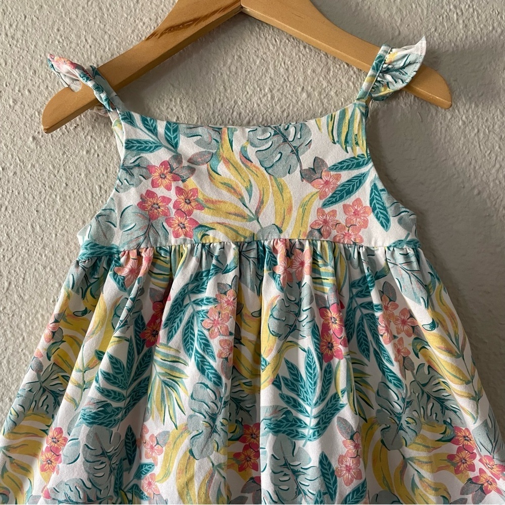 Vibrant Tommy Bahama Sun Dress Girls 4T Tropical Floral Ruffle Sleeve Beach - Picture 8 of 12
